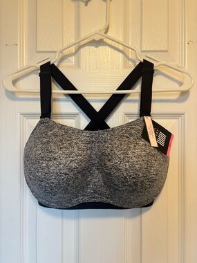 Victoria's Secret Gray Heather Cross-Back Support Sports Bra